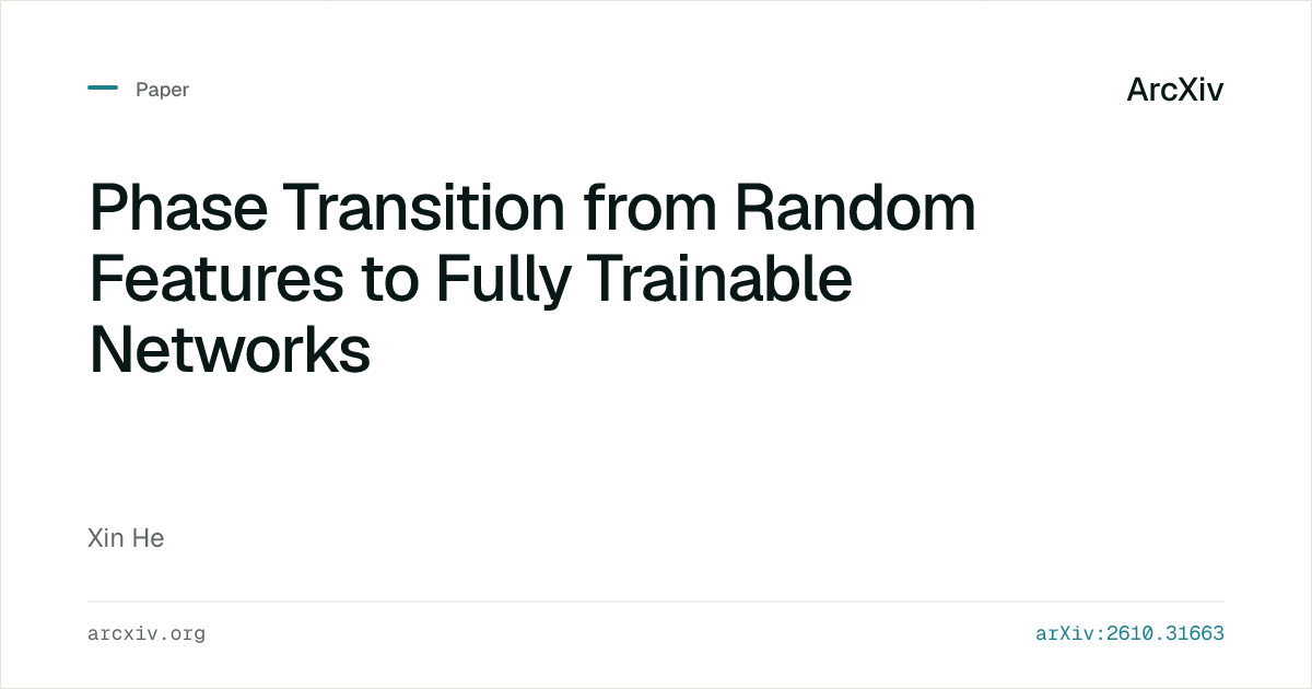 Phase Transition from Random Features to Fully Trainable Networks | ArcXiv